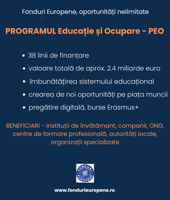 MIPE lansează în 2025 finanțări de aproape 2,4 miliarde euro pentru educație și locuri de muncă