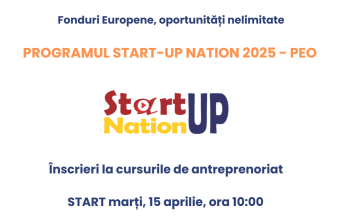 Start Up Nation 2025 – Înscrierile pentru cursurile gratuite de antreprenoriat încep marți, 15 aprilie, ora 10:00