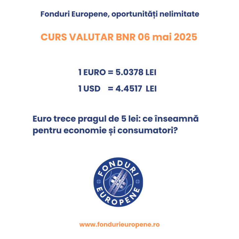 Euro trece pragul de 5 lei: ce înseamnă pentru economie și consumatori? Curs valutar BNR